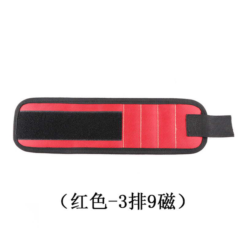 Pulsera magnética genuina para recoger tornillos, herramienta de absorción magnética, pulsera magnética multifuncional con cinco filas de imanes.