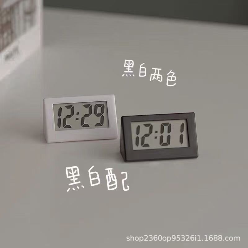 迷你桌面三角时钟ins台式电子表可爱小巧学生用电子钟简约装饰摆