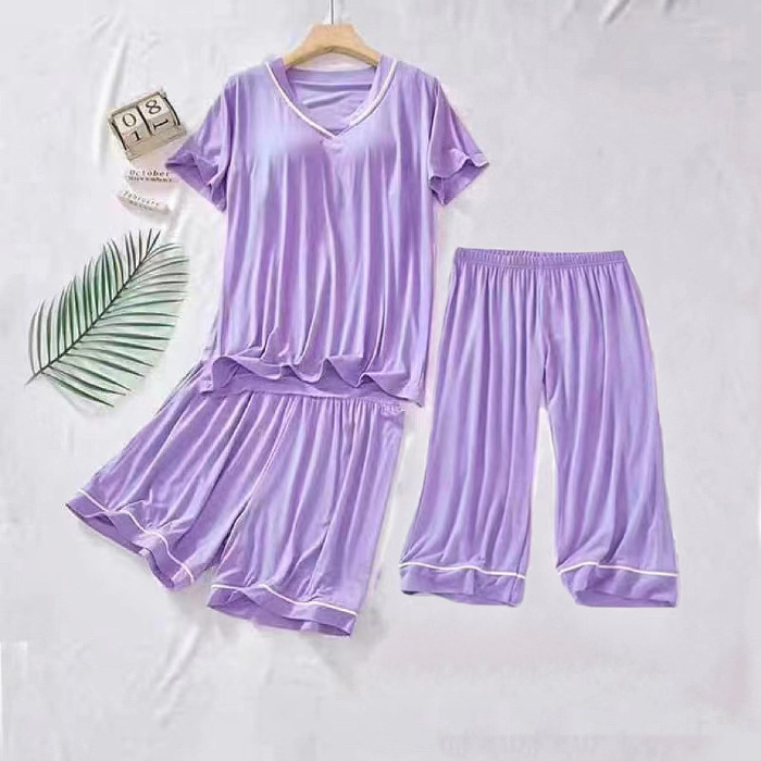 J-C 쓰리피스 브이넥-라이트퍼플