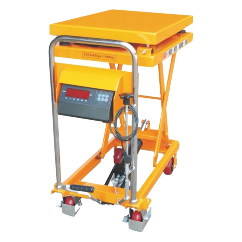 Escala electrónica de elevación manual de la plataforma de elevación del coche hidráulico de pesaje de elevación del coche móvil plataforma de empuje de la mano del coche