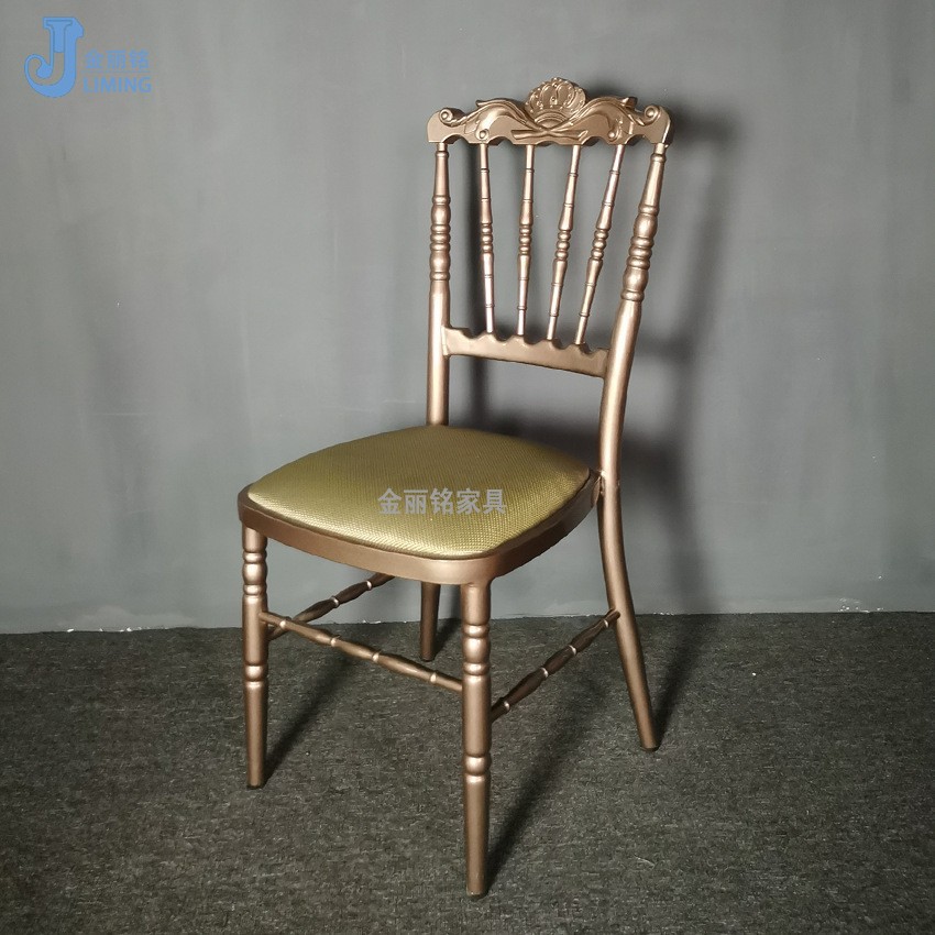 Fábrica al por mayor Silla de bambú boda Hotel metal silla trasera Europea al aire libre boda silla restaurante Silla de comedor