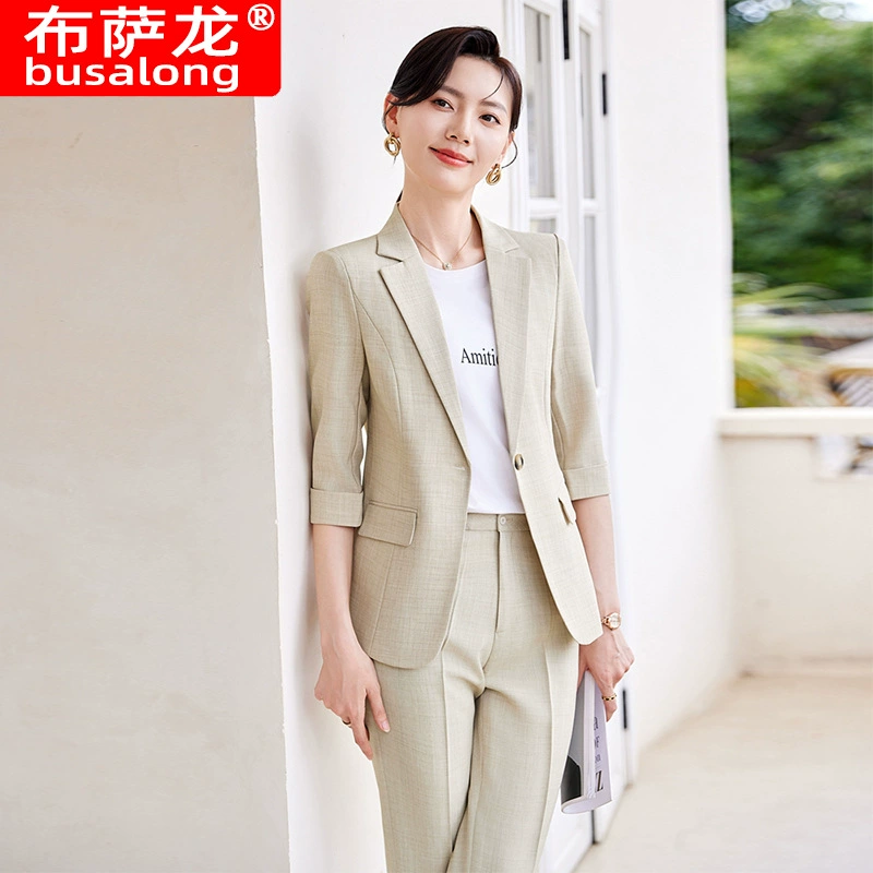 2025 новый стиль Busa Ron busalong женский средний рукав профессиональный костюм брюки подлинный костюм рабочая одежда женская 202