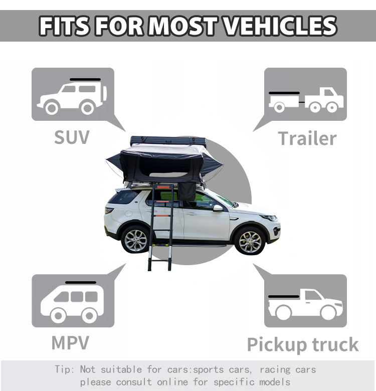 Factory Aluminum Alloy Roof Tent Car Travel Hard Shell Car Tent Outdoor Camping Self-Driving Tour Roof Tent