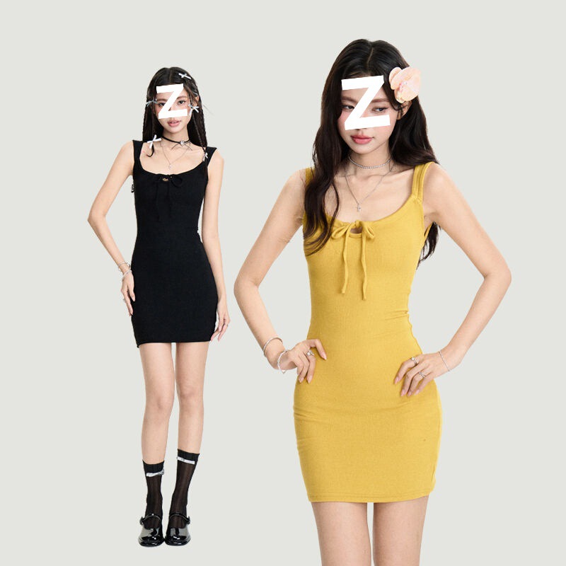 DGOLD白小鱼甜美辣妹吊带背心无袖连衣裙夏季收腰紧身包臀短裙子|undefined
