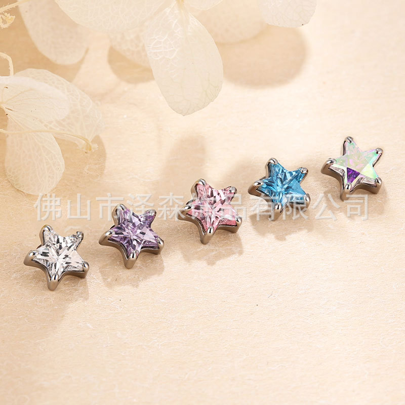 Pointed titanium steel lip stud product view