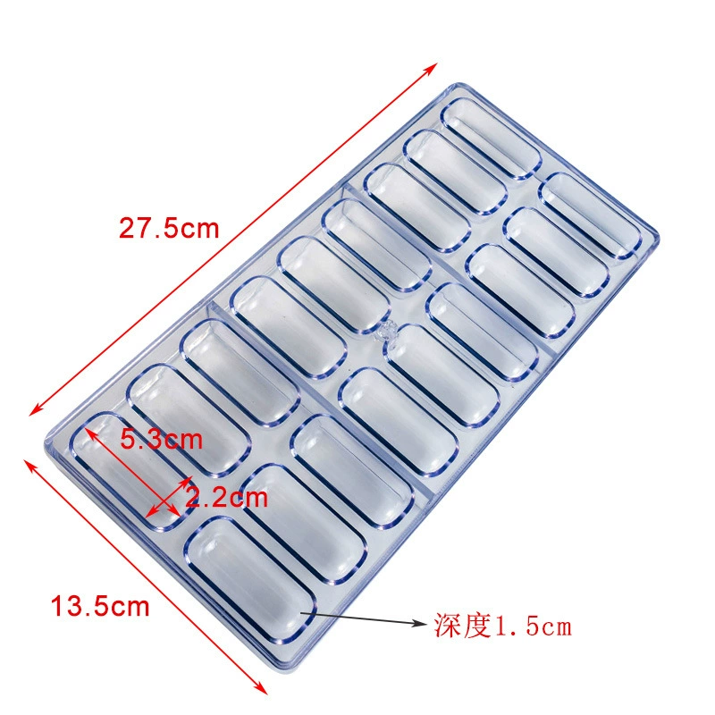 Chocolate Mold Tray, Plastic 18-Cavity Oval, 27.5×13.5×2.5 cm, DIY Candy & Pudding