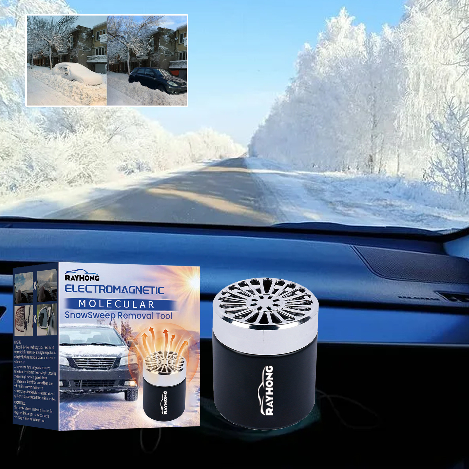 Αποχιονιστικό Αυτοκινήτου, Εργαλείο Τήξης και Αποθάμβωσης Χιονιού για το Παρμπρίζ Αυτοκινήτου, Γρήγορη και Βολική Θερμάστρα Αποπάγωσης_voghion.com