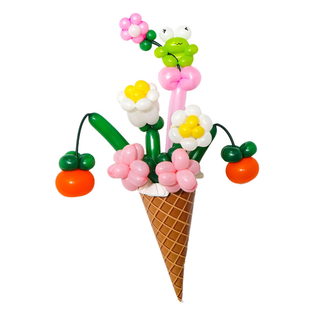 Flor globo flor empuje al por mayor vacaciones diseño escena modelado látex largo tejido flor globo