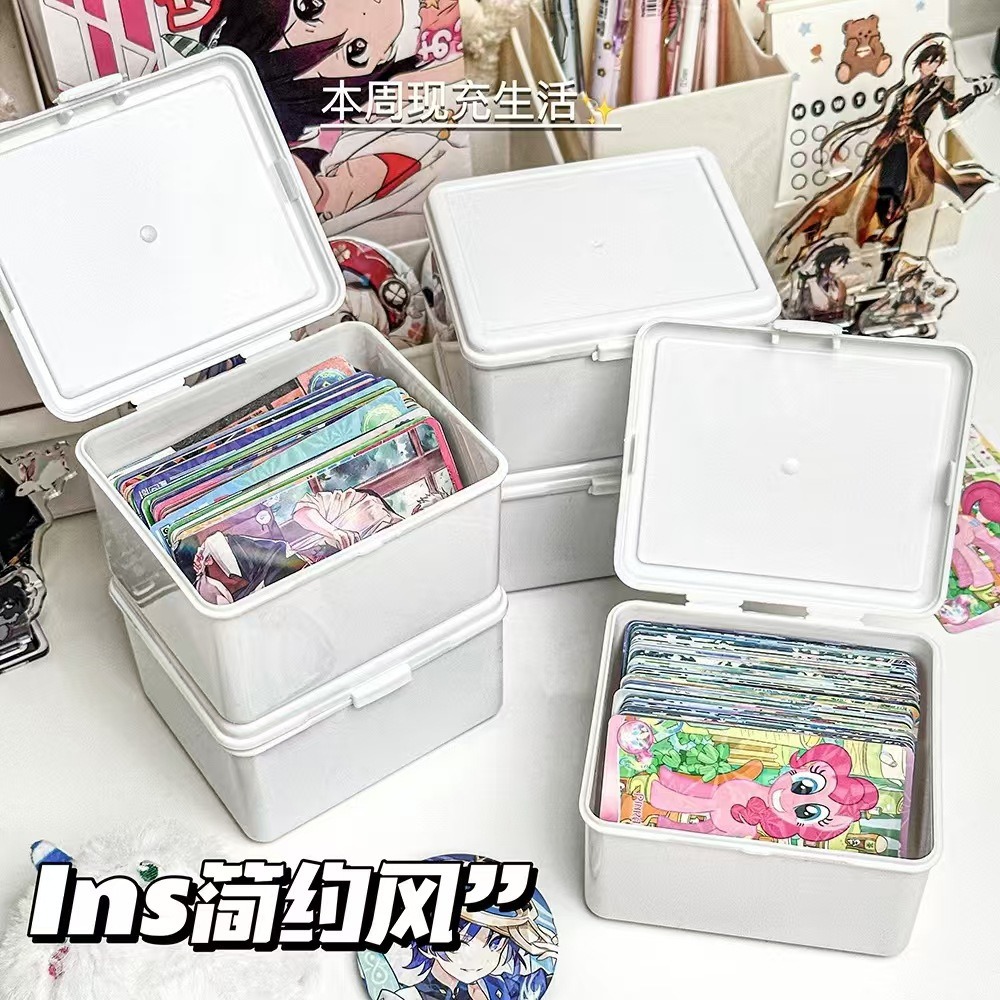 Chaser estrella tarjeta pequeña autoimpresa caja de almacenamiento dividida especial para tarjetas de dibujos animados para niños caja de tarjetas transparente a prueba de polvo