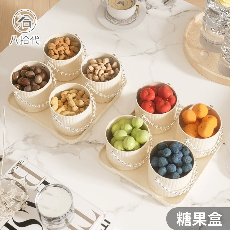 Легкая Роскошная прозрачная тарелка для фруктов красивый домашний десерт тарелка для фруктов гостиная журнальный столик конфеты тарелка для закусок коробка для сухофруктов