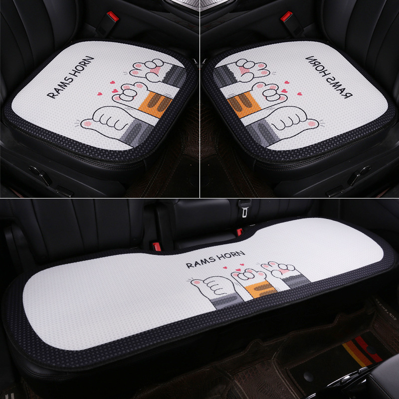 New Car Seat Cushion, Universal for All Seasons, Linen Seat Cushion, Half-Wrapped Waist-Cushion, Summer Cooling Pad, Non-Slip Breathable Seat Cushion Cover