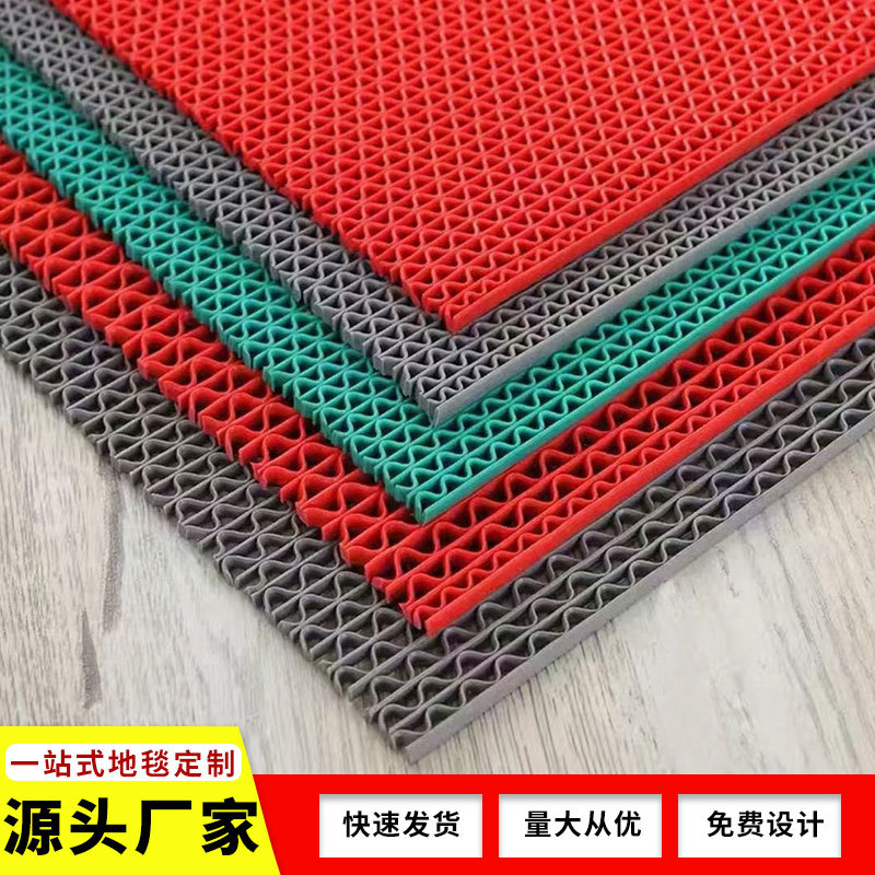Exterior thick waterproof bathroom mat swimming pool mat pvc hollow mesh outdoor hydrophobic anti-slip mat manufacturers wholesale