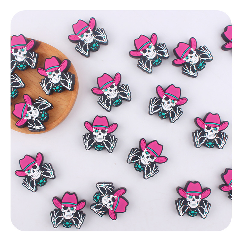 Productos creativos para bebés DIY dibujos animados esqueleto humano joyas de silicona pezón cadena de dientes molares accesorios de pulsera de goma