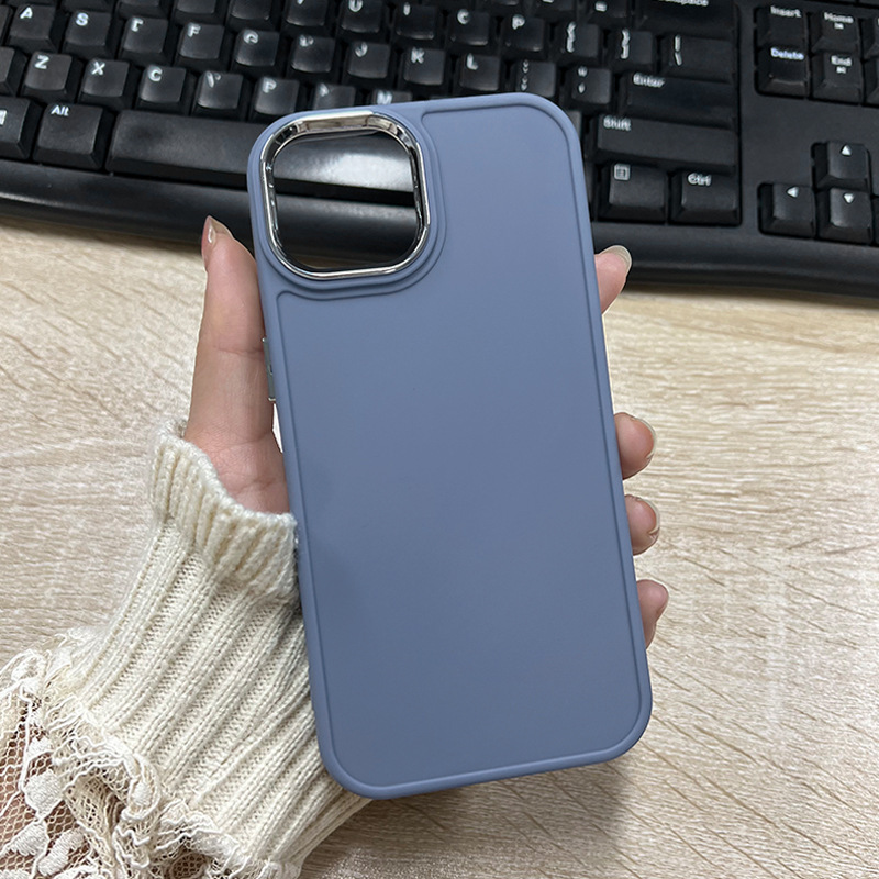网红TPU电镀相框适用iPhone17手机壳苹果15纯色素材壳13/14保护套|undefined