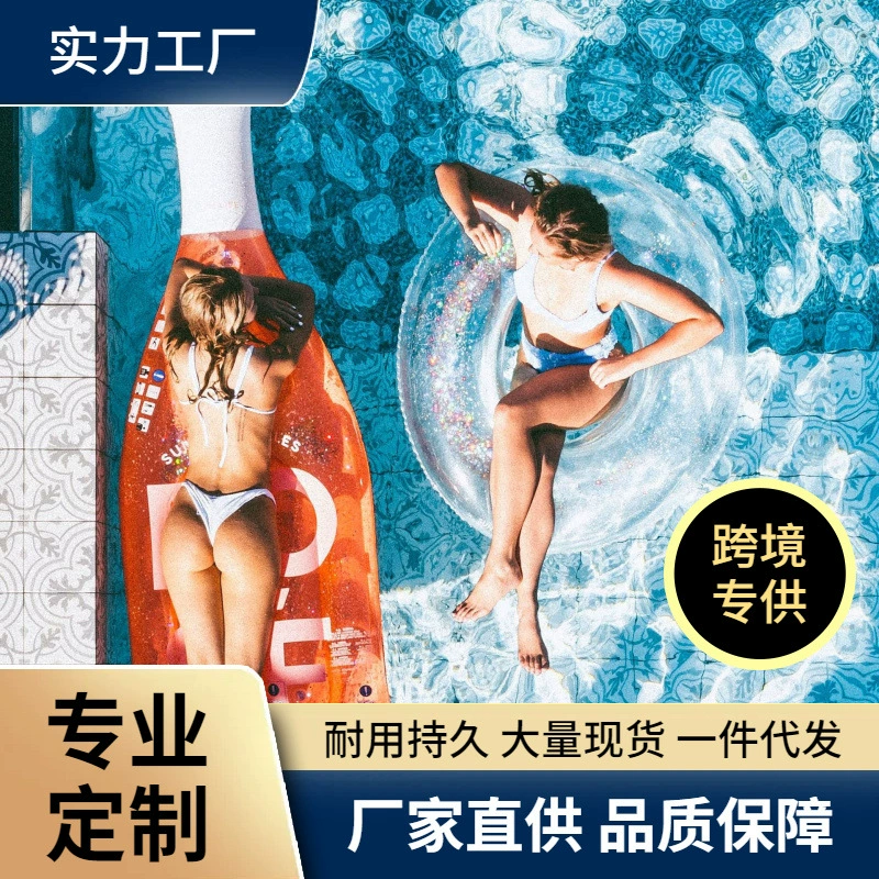 Трансграничная новая надувная винная бутылка из ПВХ плавающий ряд для взрослых плавательный бассейн реклама надувной матрас пивная бутылка плавающая кровать