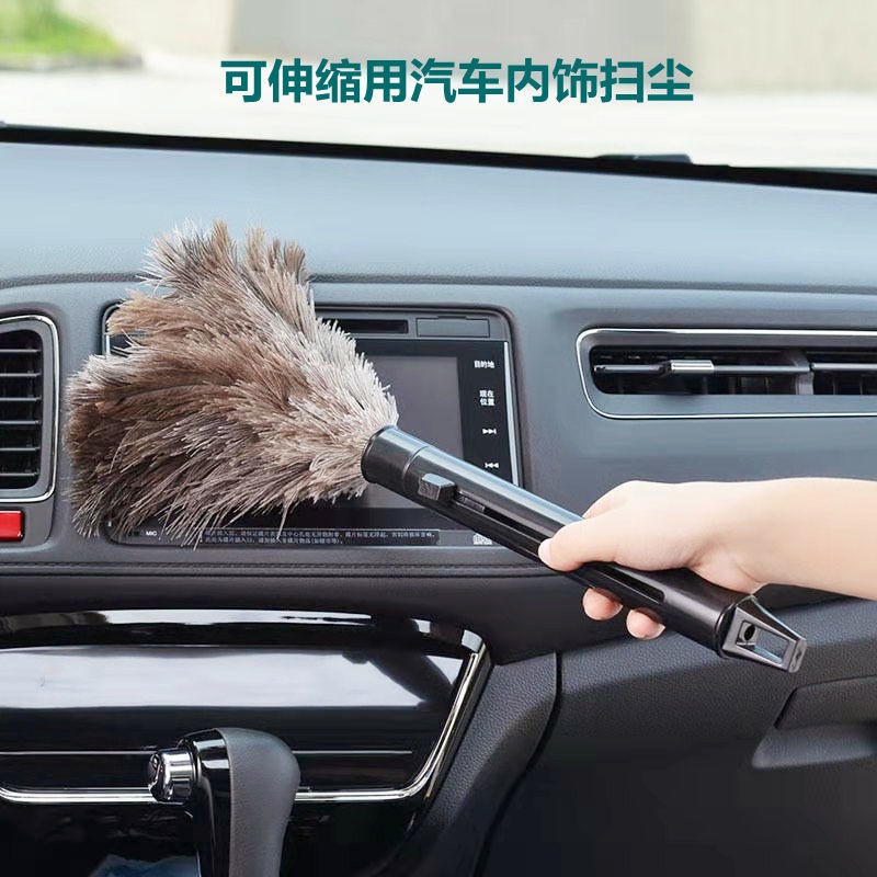 Pluma de avestruz plumero eliminación de polvo sin pelusa limpieza del hogar coche limpieza estática pelo gris cepillo artefacto plumero de pollo