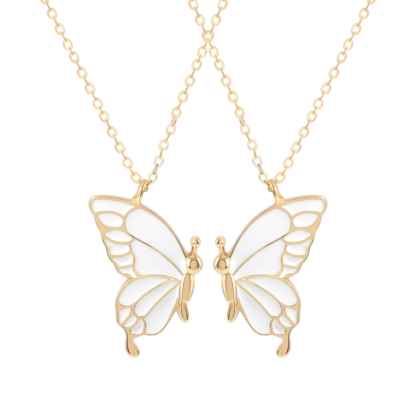 Foreign Trade Hot Selling New Magnetic Butterfly Necklace Best Friend Girlfriends Small Gift Fashion Hundred Matching Necklace Necklace