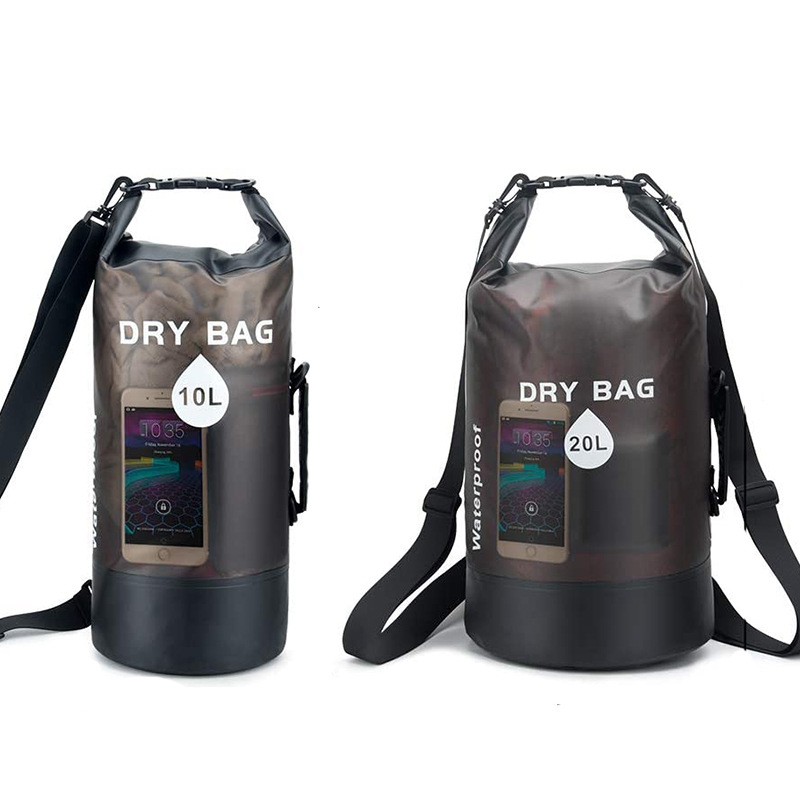 户外Dry bag 沙滩袋 防水桶袋 透明PVC防水桶包 漂流防水袋游泳包