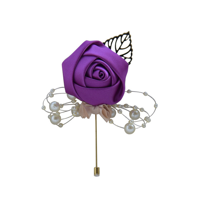 Broche al por mayor novio novia boda flor artificial ramillete broche flor artificial negocio fiesta suministros