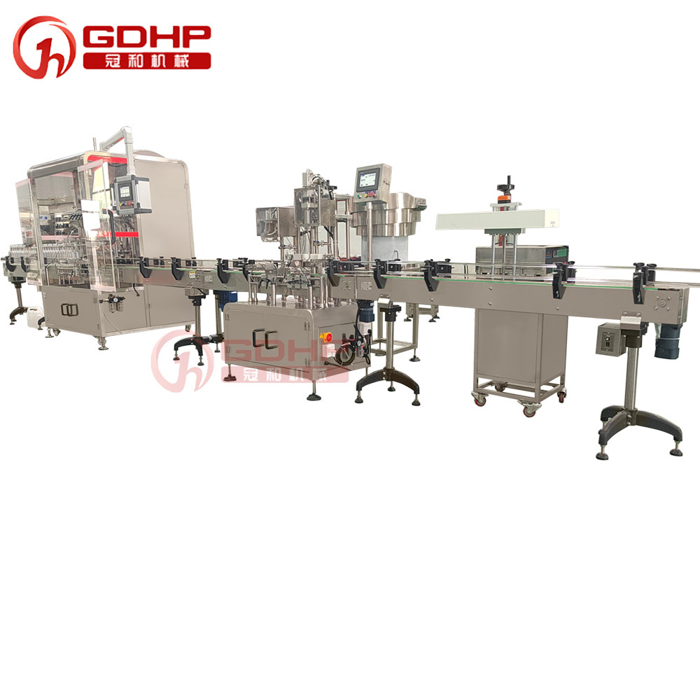 230612单奶茶糖浆转子泵灌装旋盖铝箔封口生产线-5