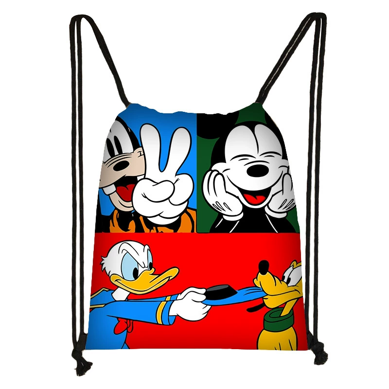 2025 новый Микки Студенческий карманный мультфильм милый складной открытый мешок с принтом для хранения трансграничного тепла