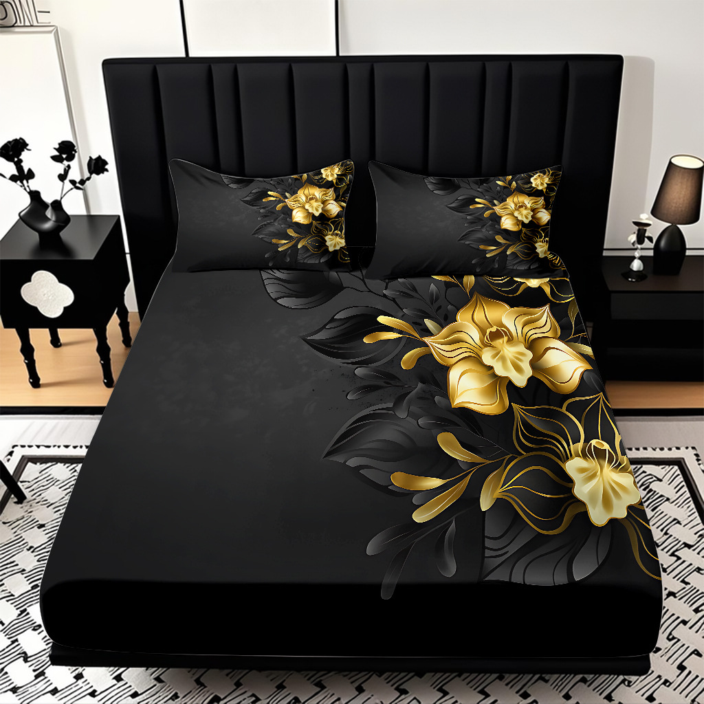 TEMU / JIT serie de flores de rosa multicolor 3D impresión digital set de cama para diseñar el fabricante de la fuente