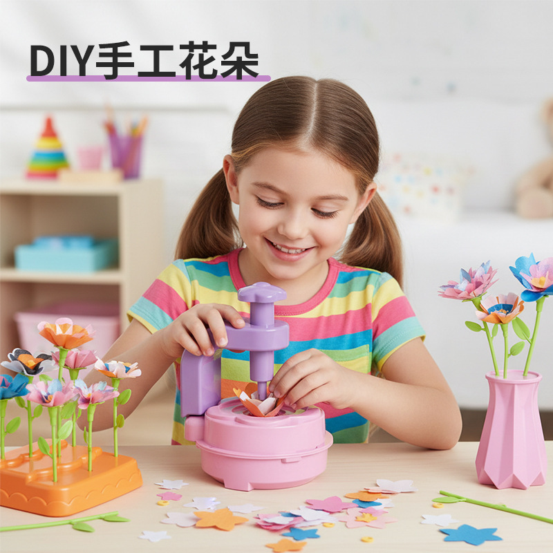 Nuevos productos transfronterizos DIY tela imitación de flores juguetes de flores de tela hecha a mano paquete de regalos 3 - 6