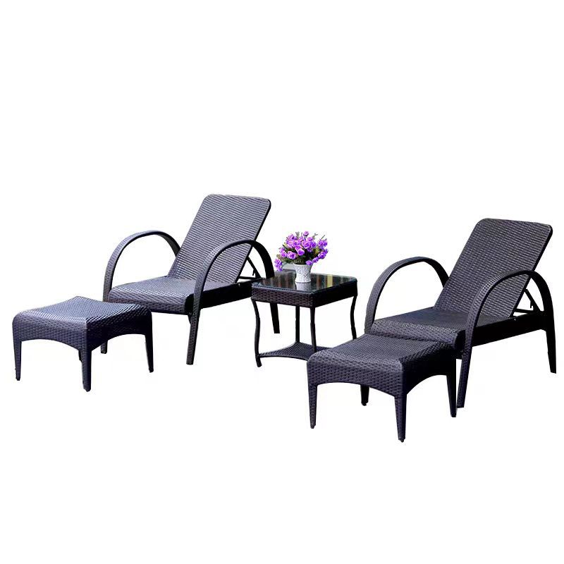 Al Aire Libre acostado cama de ocio balcón al aire libre patio piscina ratán reclinable interior Hotel piscina área de descanso reclinable