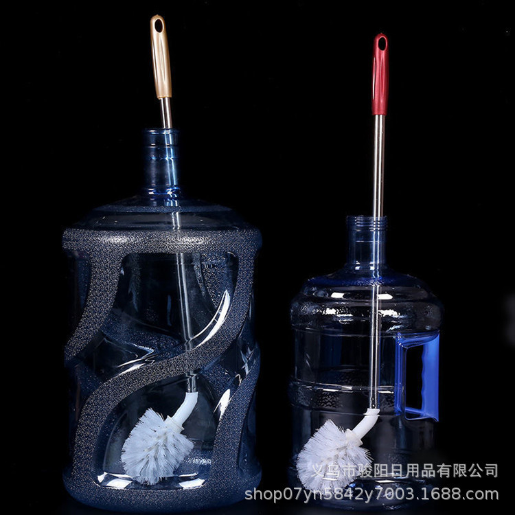 Factory steel rod washing bucket brush water dispenser mineral water bucket brush plastic spherical pure bucket cleaning long handle brush head