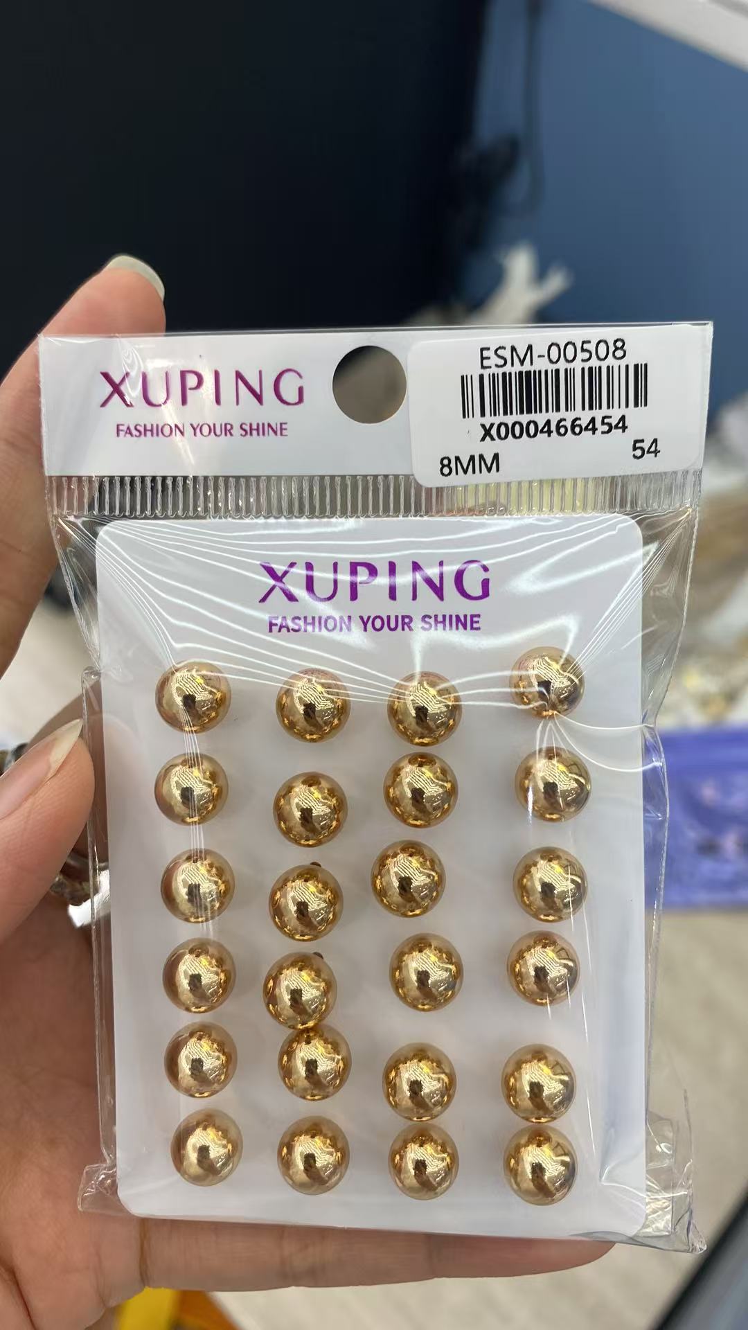 Plated 18k color-glossy 8mm pair