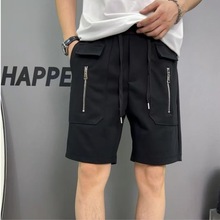 夏季新款美式工装显瘦多口袋拉链宽松情侣潮牌休闲户外五分短裤