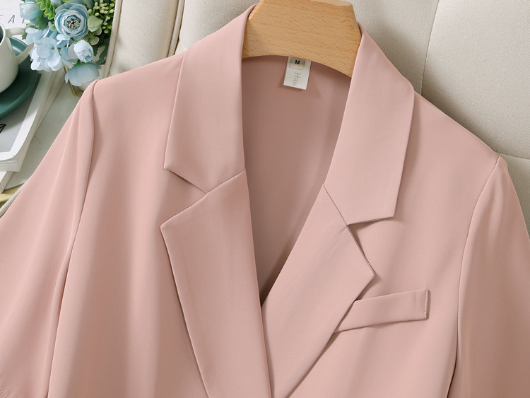 Women's Clothing Summer thin suit wide leg pants suit women's large size women's clothing fat MM 200 pounds loose short sleeved suit jacket_voghion.com