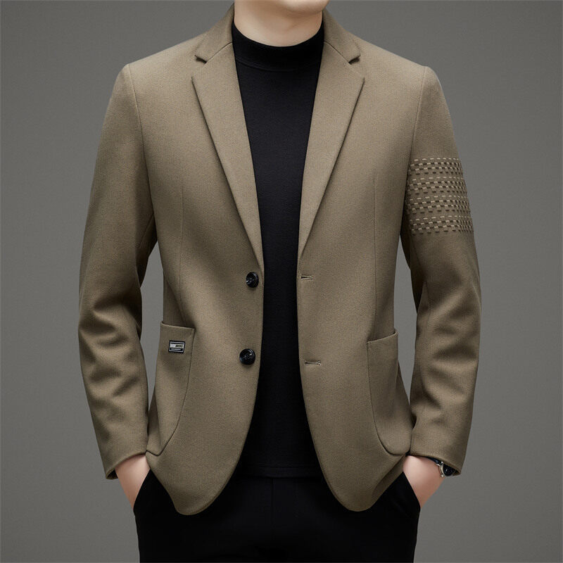 2025 Autumn High-End Thickened Suit Men's Mulberry Silk Suit Jacket Business Casual Suit Men's Single