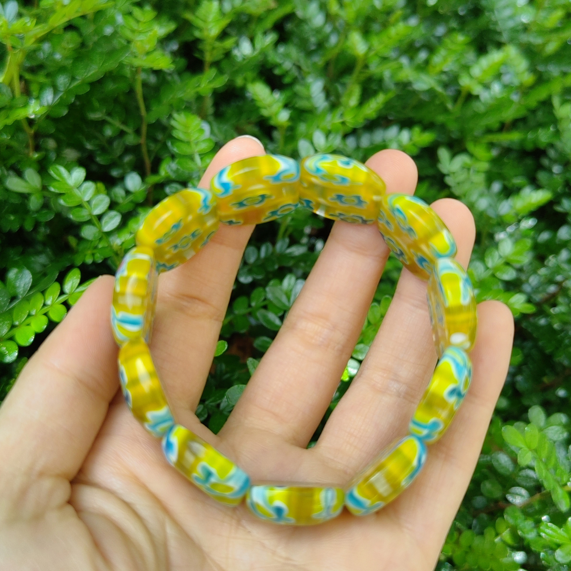 50g Weight Stretch Adjustable Clasp Closure Type Bracelets Classification glass Chain Material Handmade Chain Chain Type 1 Piece Quantity Daily Occasion glass Material Flower Pattern All Seasons Season Women's Gender Simple Style Style Simple Style Flower Glass Handmade Chain Stretch Adjustable Beaded Bracelets Wholesale 9