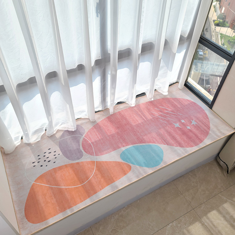 飘窗垫印花窗台垫四季通用可裁剪飘窗水晶绒卧室阳台榻榻米地垫子
