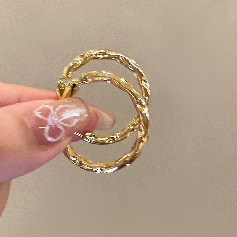 银针金属感光面几何圆形耳钉欧美简约冷淡风耳环小众设计感耳饰女|undefined