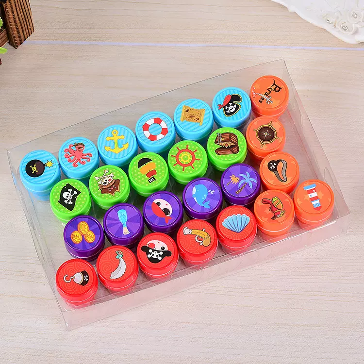 厂家供应26枚玩具印章儿童塑料趣味造型幼儿园卡通环保