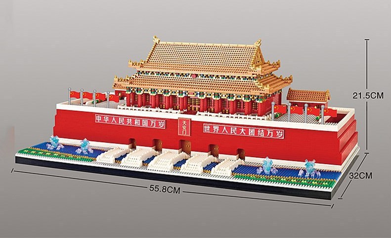 Weili Beijing Tiananmen YZ100 miniatura pequeña partícula bloques de construcción de diamante Nombre modelo de construcción montaje bloques de construcción de juguete