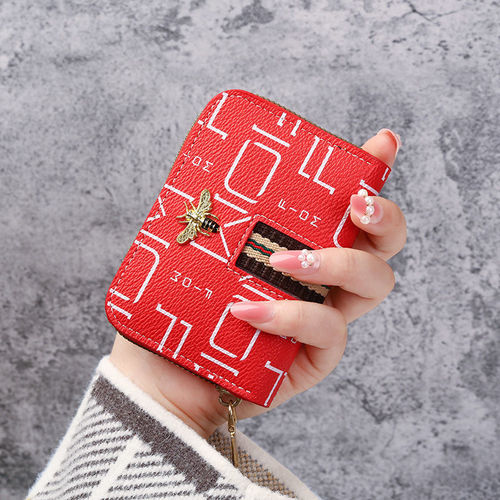 New anti-degaussing card holder for female students, Korean version of driver’s license card holder, zipper, accordion card holder, change in one