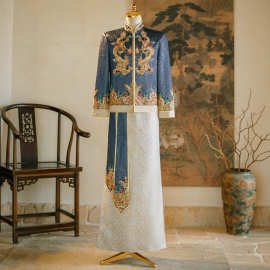 龙凤褂男金色秀禾服男士新郎中式礼服2026新款高级结婚接亲敬酒服