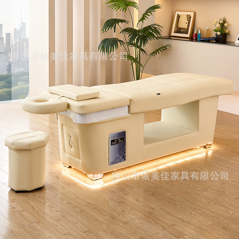 Barbería cama de lavado de cabello especial con calentador de agua de circulación de agua fumigada cama de tratamiento de cabello tailandés salón de belleza cama de cama plana