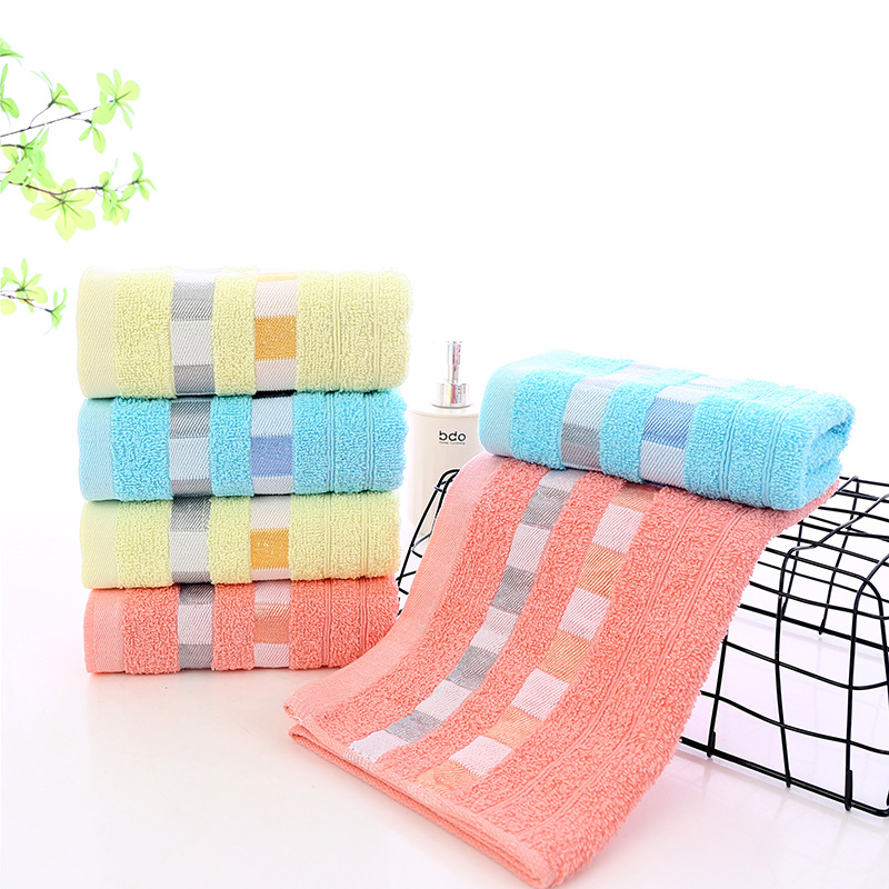 丝带格100g毛巾工厂批发 洗脸家用吸水柔软成人速干洗浴促销礼品