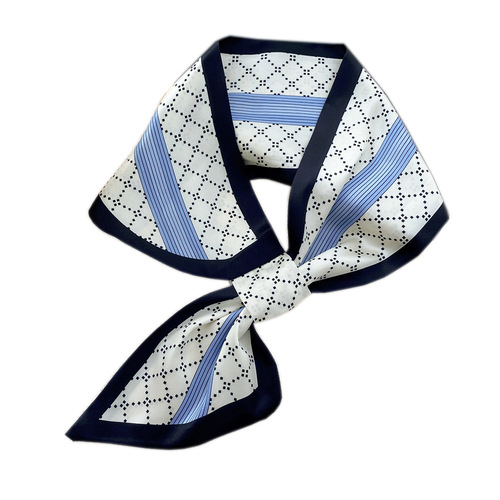 Small ear plug cross small silk scarf for women in spring, autumn and summer Korean style fashionable tie bag headband decorative scarf trend