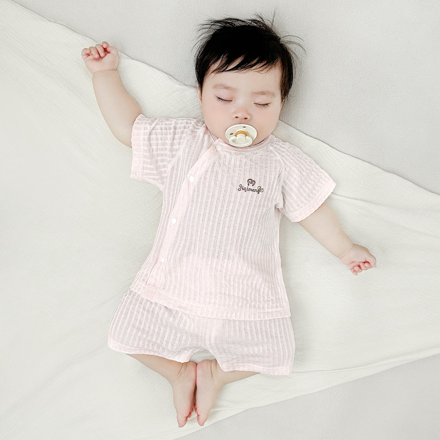 Niños y niñas, pijamas de algodón delgados de manga corta, ropa de verano para niños, ropa de verano para bebés