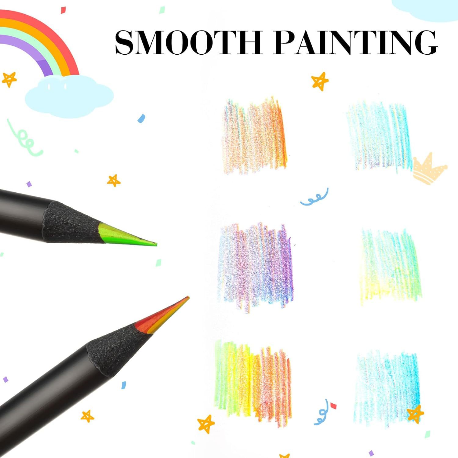 Siete colores arco iris lápiz de color diy niños pintados a mano gradiente arco iris lápiz de color mezcla multicolor para estudiantes de primaria
