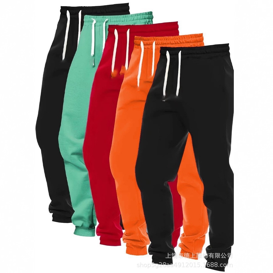 Pantalones Deportivos 2D de Color Liso para Hombre de Poliéster, Ligeramente Elásticos, para Deportes Urbanos