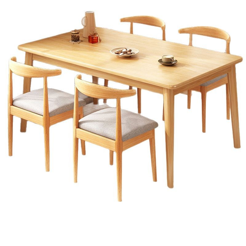 Mesa de comedor de piernas de madera maciza 2025, nueva mesa de comedor de sala de estar, mesa de comedor de alquiler, mesa de comedor y silla.