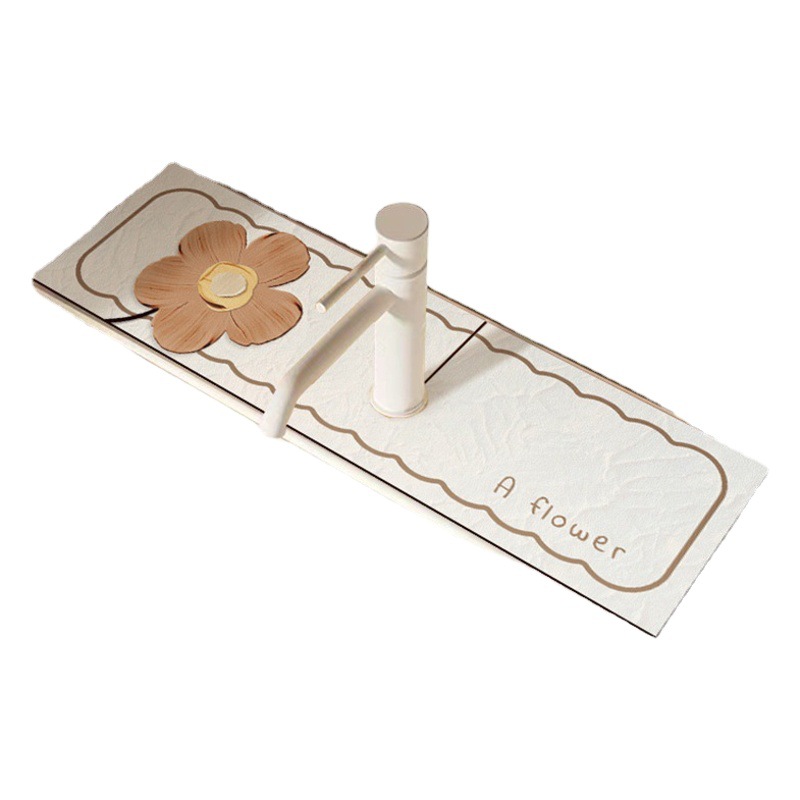 Grifo de la cocina suave barro de diatomeas estera absorbente estera de drenaje baño inodoro lavabo superficie estera del fregadero