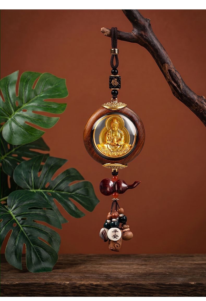 Car Hanging Ornament 2026 New Model High-End Gourd Car Hanging Decoration with a Sense of Sophistication, Interior Car Decoration, Sandalwood Car Safety and Good Luck Charm