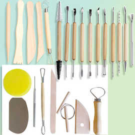 木质陶泥刀雕刻刀 泥塑修呸刀雕塑刀大全套陶泥刀11件套原厂直发